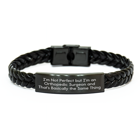 Orthopedic Surgeon Gifts, Funny Quote Interlaced Leather Bracelet, Gifts from Men to Orthopedic Surgeon, Unique Mother's Day Unique Gifts - Image 1