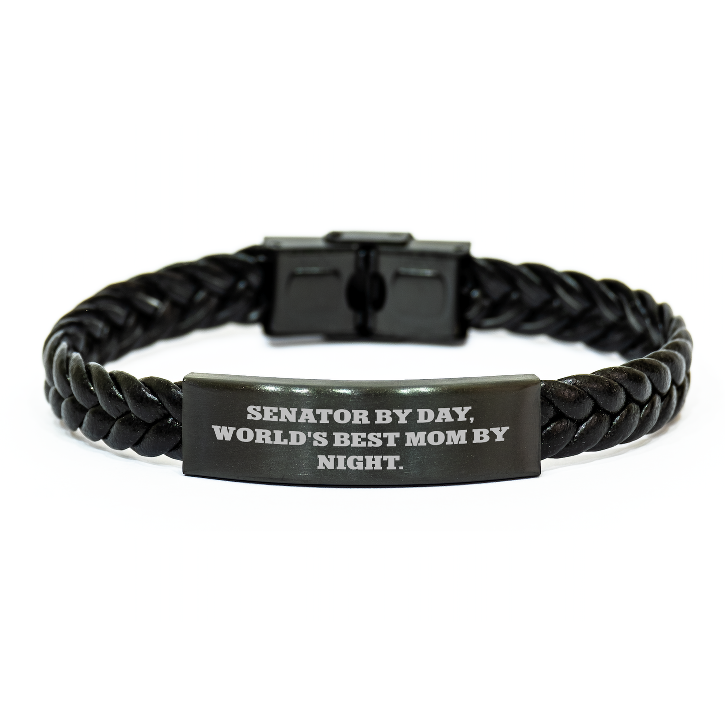 Senator Gifts, Funny Quote Interlaced Leather Bracelet, Gifts from Men, for Senator, Father's Day Unique Gifts - Image 1