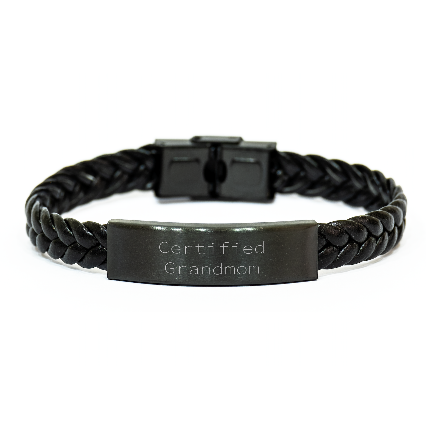 Funny Grandmom Gifts - Certified Grandmom Quote Interlaced Leather Bracelet for Men, Women, Family - Father's Day Unique Gifts from Grandmom - Image 1