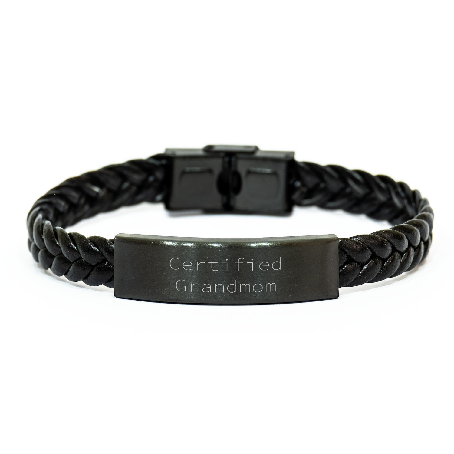 Funny Grandmom Gifts - Certified Grandmom Quote Interlaced Leather Bracelet for Men, Women, Family - Father's Day Unique Gifts from Grandmom - Image 1