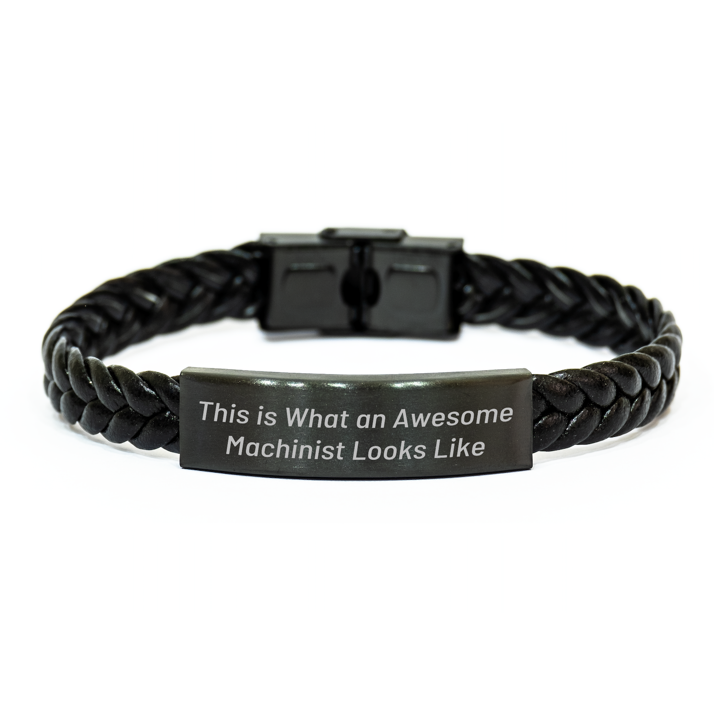 Machinist Gifts, Funny Quote, Interlaced Leather Bracelet for Father's Day - Gifts from Men to Machinist, Unique and Durable - Image 1