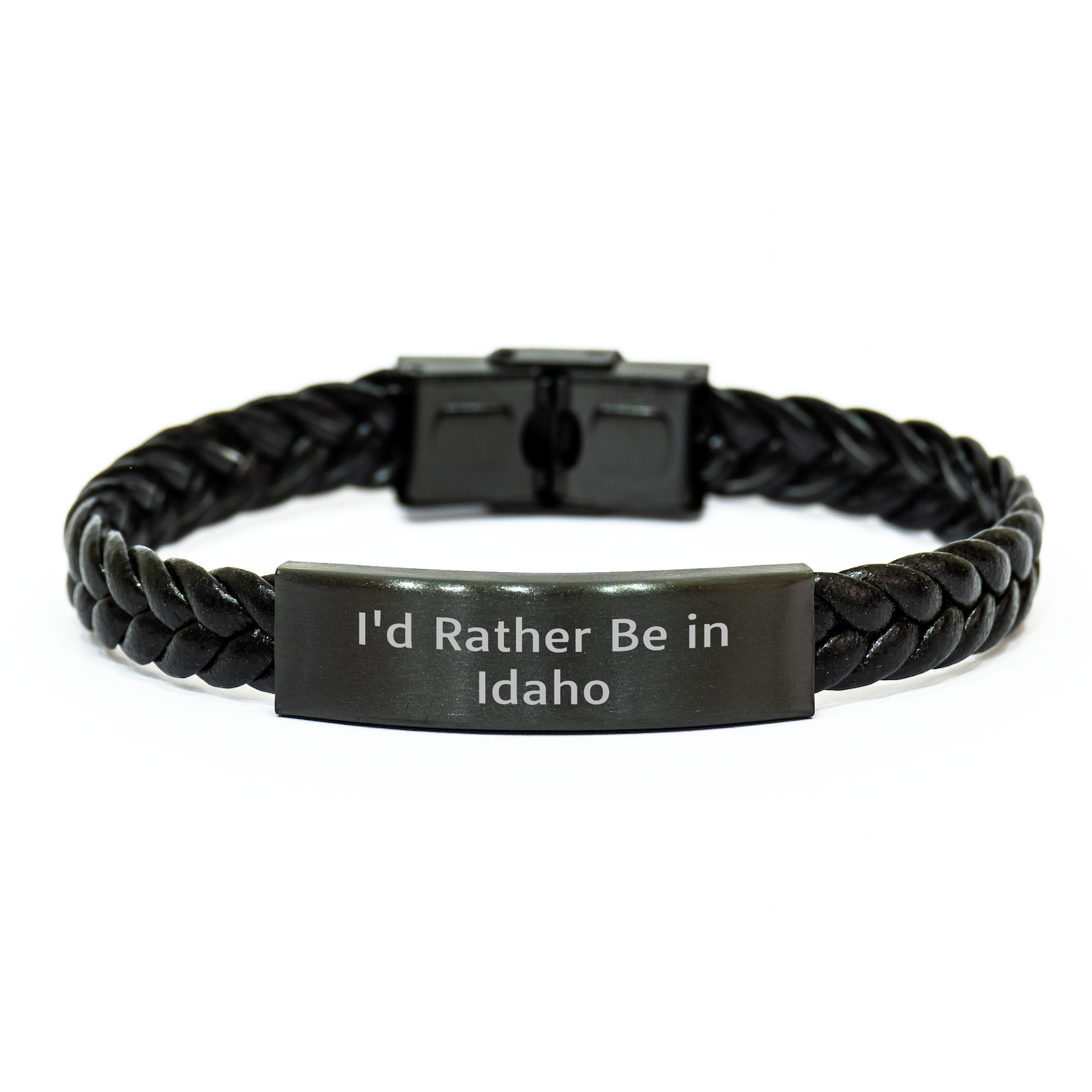 Idaho Enthusiasts' Favorite Quote Interlaced Leather Bracelet, Gifts from Friends and Family for Idaho Men, Funny Quote Inspired Gift for Father's Day - Image 1