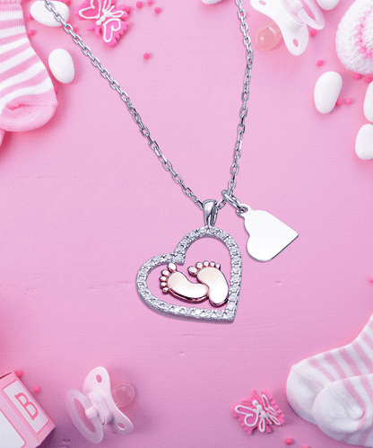Dear Mommy Wear this Necklace You are Doing an Incredible Job Baby Feet Pendant Necklace - Mallard Moon Gift Shop