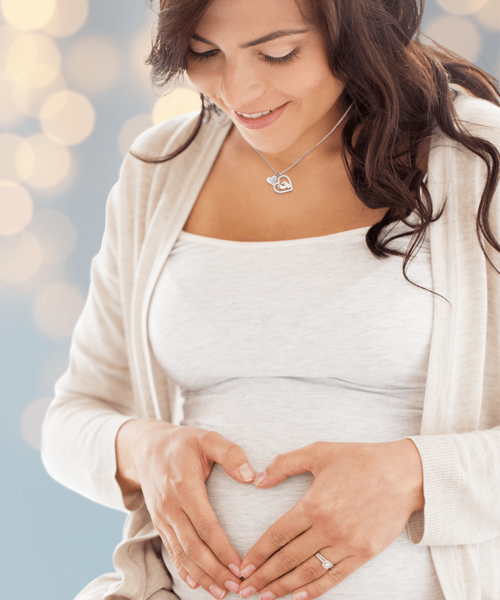 Dear Mommy Your Little One Can't Wait to See your Smile Baby Feet Pendant Necklace - Mallard Moon Gift Shop