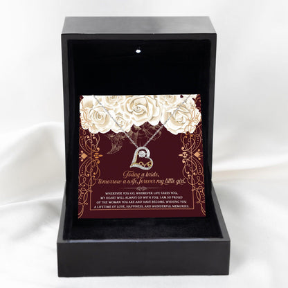 Daughter Wedding Day Gift - Wonderful Memories - Love Dancing Heart Pendant Necklace - Mallard Moon Gift Shop