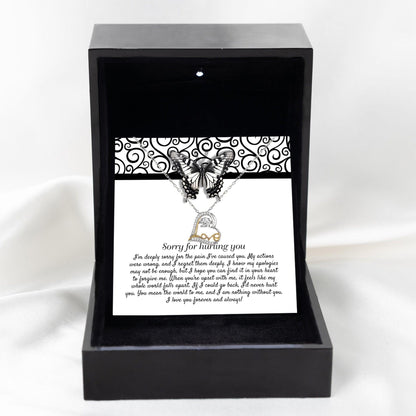 Apology Gift - Sorry for Hurting You - I am Nothing Without You - Love Dancing Heart Pendant Necklace - Mallard Moon Gift Shop