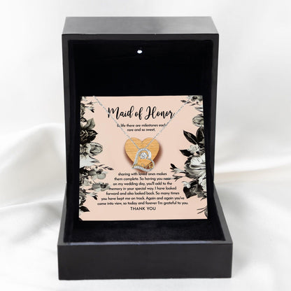 Maid of Honor Wedding Day Gift - My Wedding Day - Love Dancing Heart Pendant Necklace - Mallard Moon Gift Shop