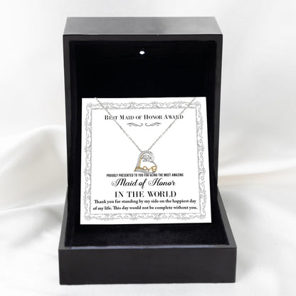 Maid of Honor Wedding Day Gift -Thank You Happiest Day Of My Life - Love Dancing Love Pendant Necklace - Mallard Moon Gift Shop