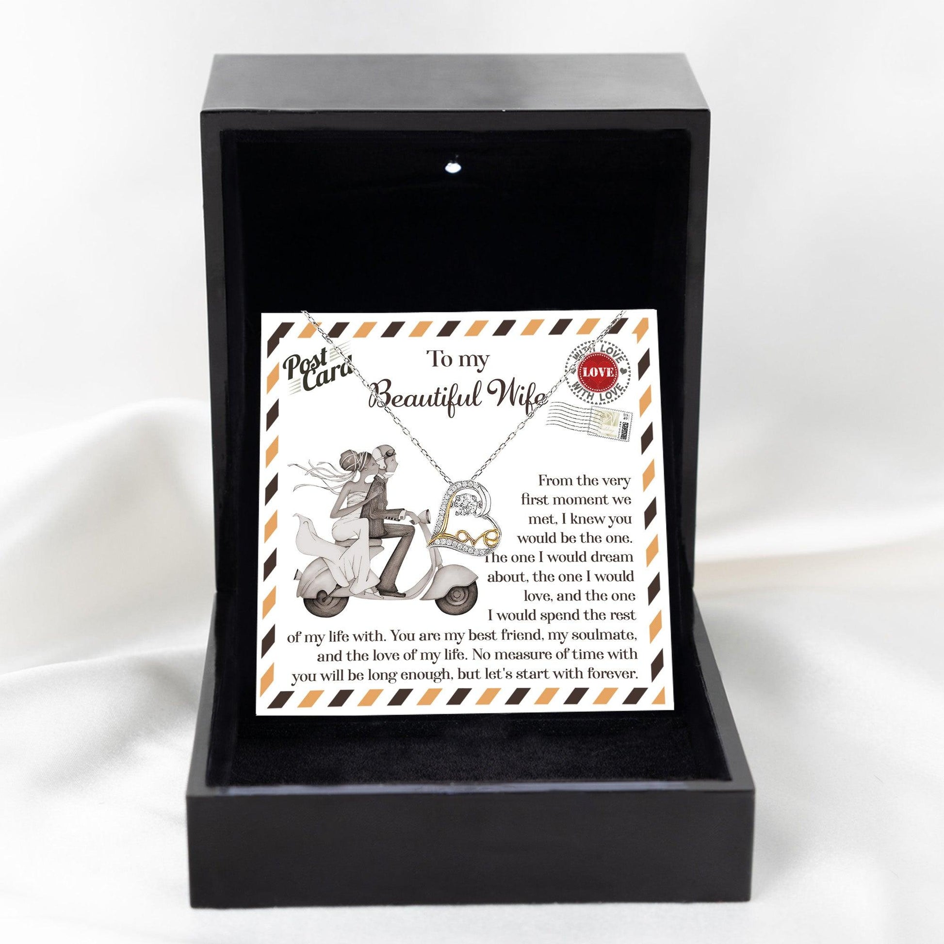 Wife Wedding Gift I Knew You Would Be The One Love Dancing Heart Pendant Necklace Bride Gift from Groom - Mallard Moon Gift Shop