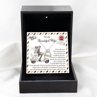 Wife Wedding Gift I Knew You Would Be The One Love Dancing Heart Pendant Necklace Bride Gift from Groom - Mallard Moon Gift Shop