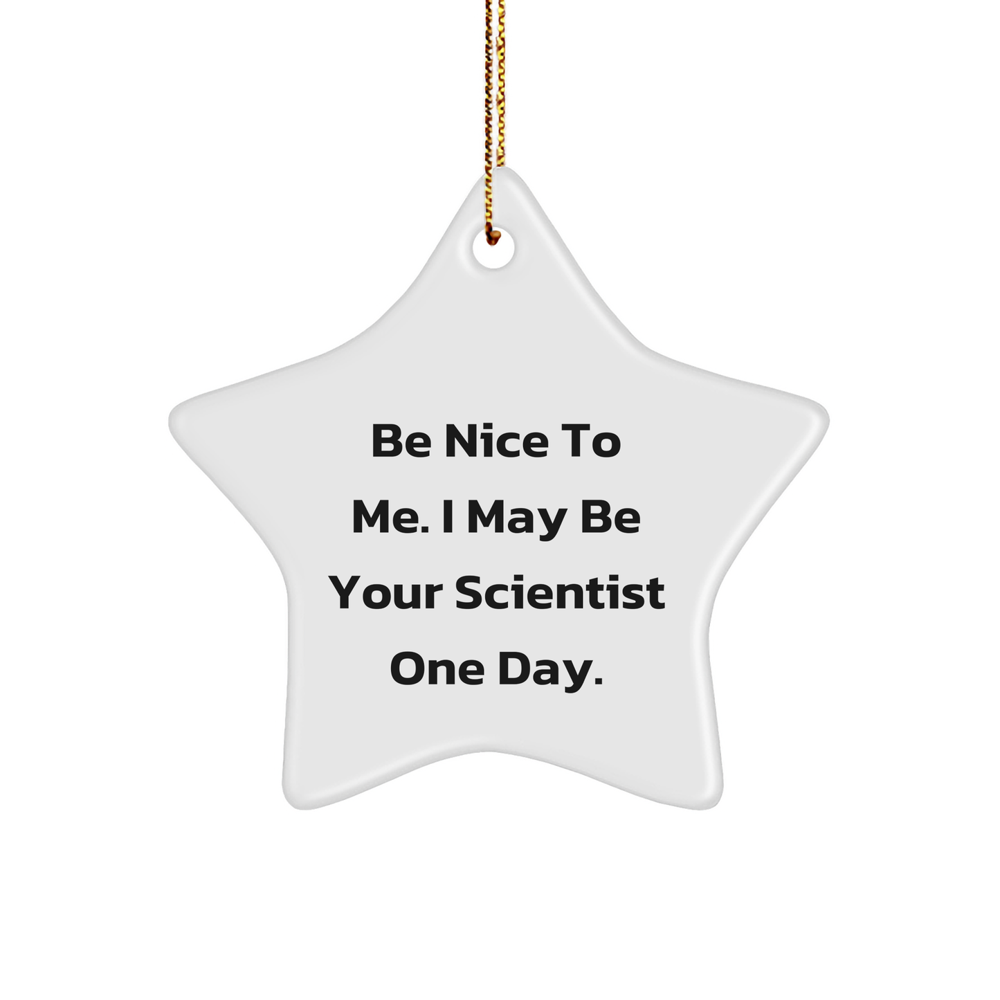Be Nice to Me, Gifts for Scientist, Star Ornament, Funny Quote, Christmas Unique Gifts from Friends