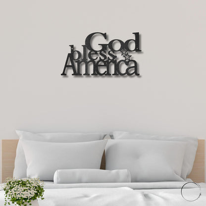 God Bless America Metal Art Wall Sign - Mallard Moon Gift Shop