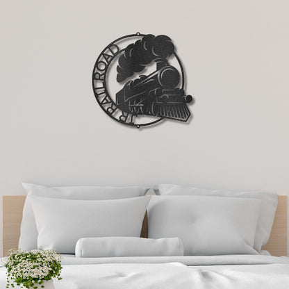 Steam Locomotive Train Custom Name Metal Art Wall Sign - Mallard Moon Gift Shop