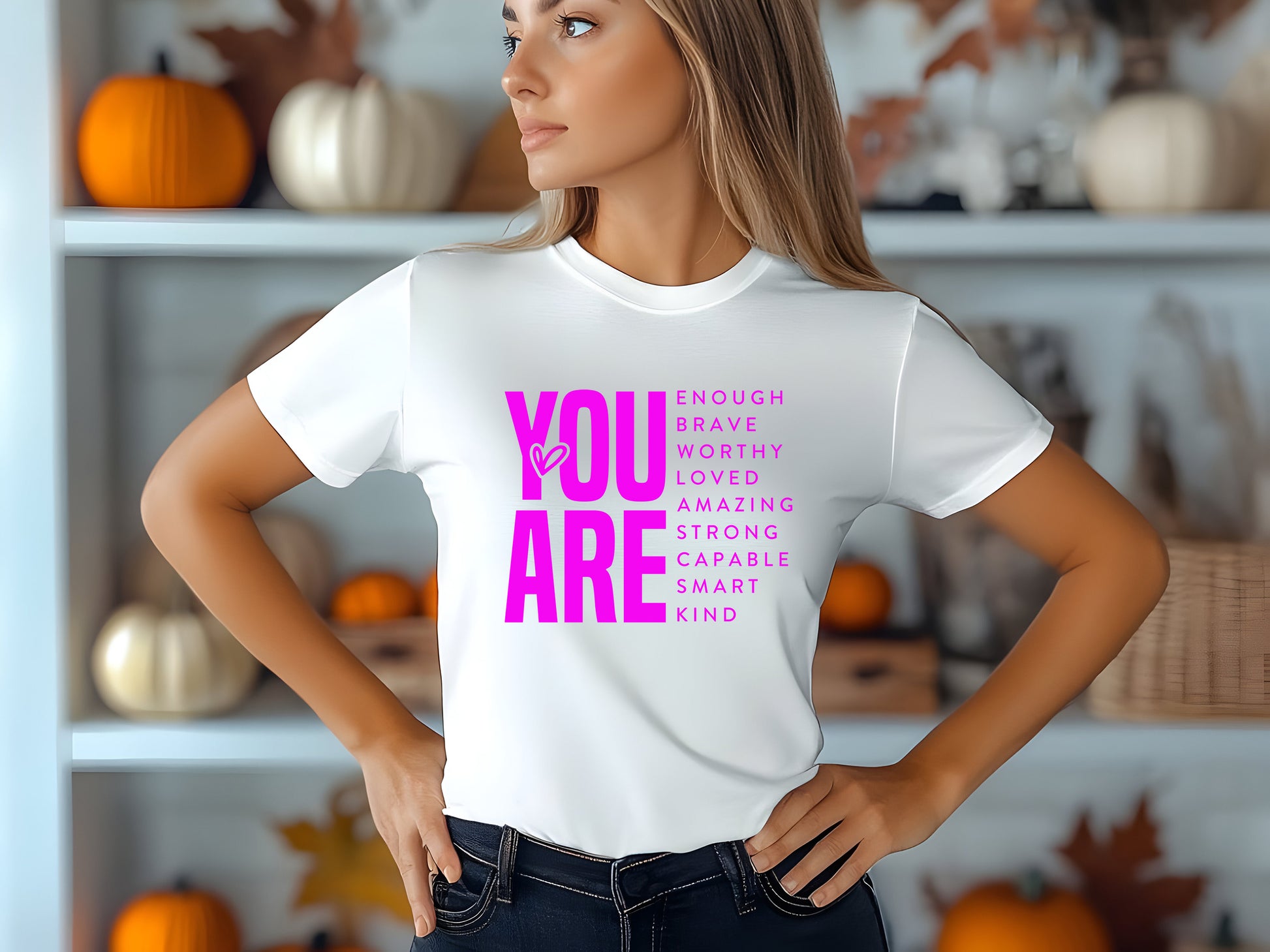 Inspirational Quote T-Shirt for Daughters,Women – You Are Enough, Brave & Loved – Motivational Unisex Tee - Mallard Moon Gift Shop