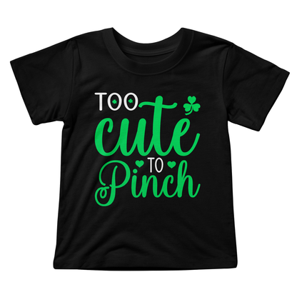 Too Cute to Pinch Toddler T-Shirt – St. Patrick's Day Outfit for Boys & Girls – Funny Irish Holiday Shirt – Soft Cotton Tee - Mallard Moon Gift Shop