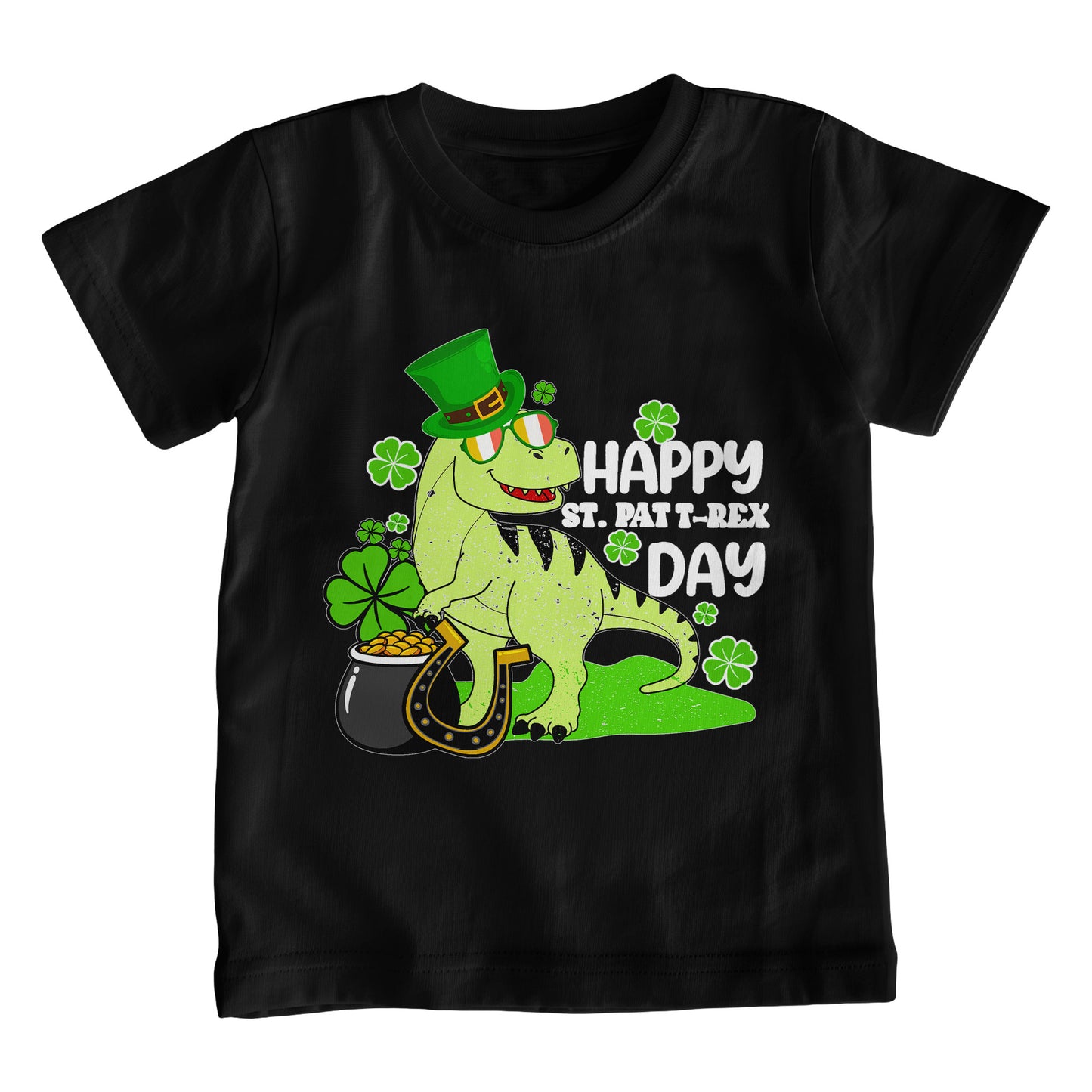 Kids St. Patrick's Day T-Shirt – Cute T-Rex Leprechaun Design – Boys & Girls Irish Holiday Shirt – Soft Cotton Crew Neck Tee - Mallard Moon Gift Shop