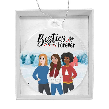 Besties Are Forever Personalized Winter Acrylic Keepsake Ornament