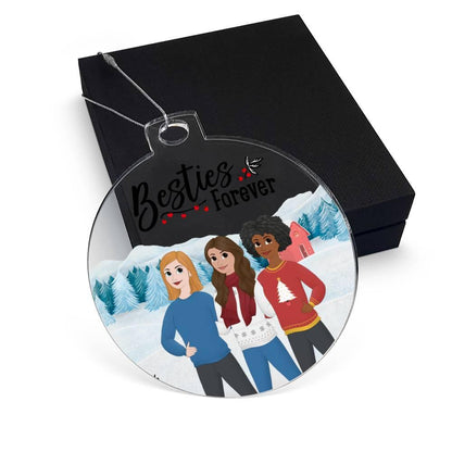Besties Are Forever Personalized Winter Acrylic Keepsake Ornament
