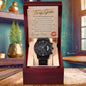Gift to the Groom - Side by Side, Just You and Me - Black Chronograph Watch - Mallard Moon Gift Shop