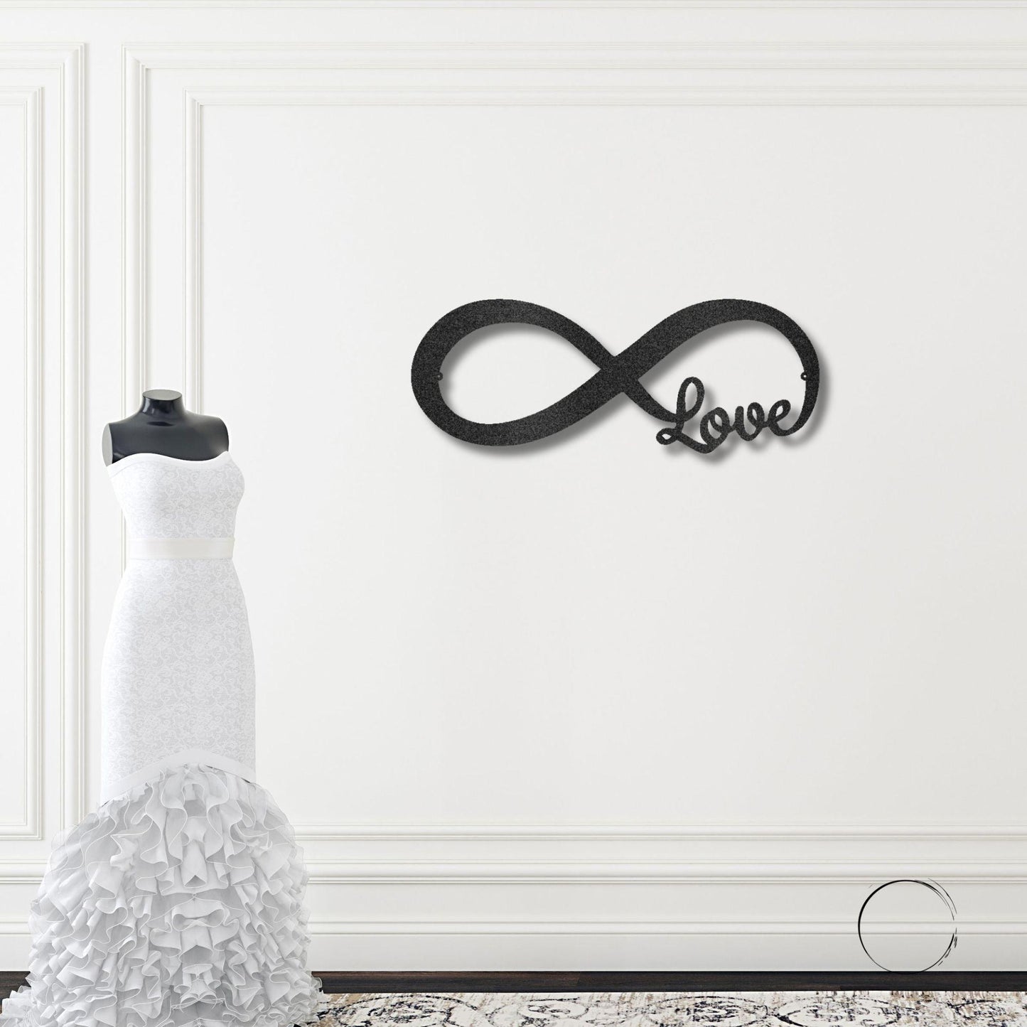 Infinite Love Steel Wall Sign Metal Art Valentine Wedding Anniversary Gift - Mallard Moon Gift Shop