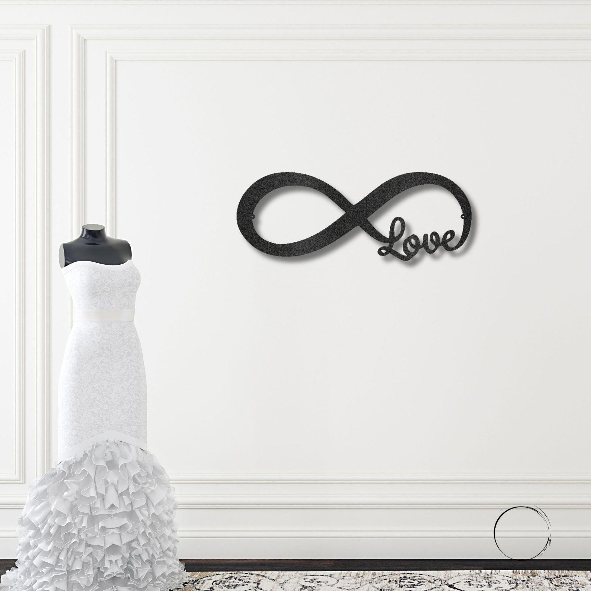 Infinite Love Steel Wall Sign Metal Art Valentine Wedding Anniversary Gift - Mallard Moon Gift Shop