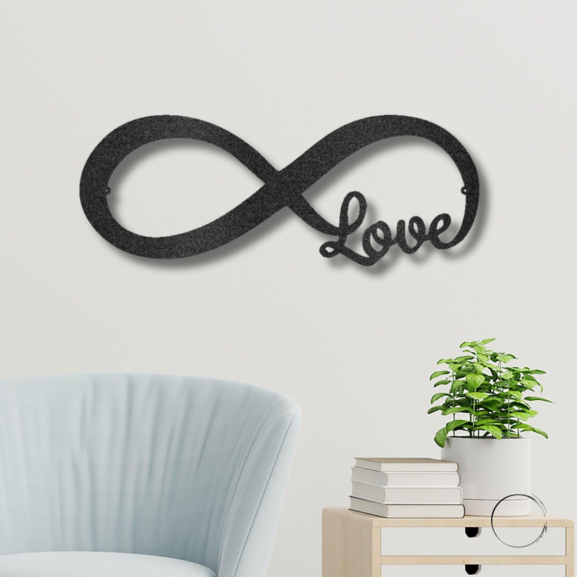 Infinite Love Steel Wall Sign Metal Art Valentine Wedding Anniversary Gift - Mallard Moon Gift Shop
