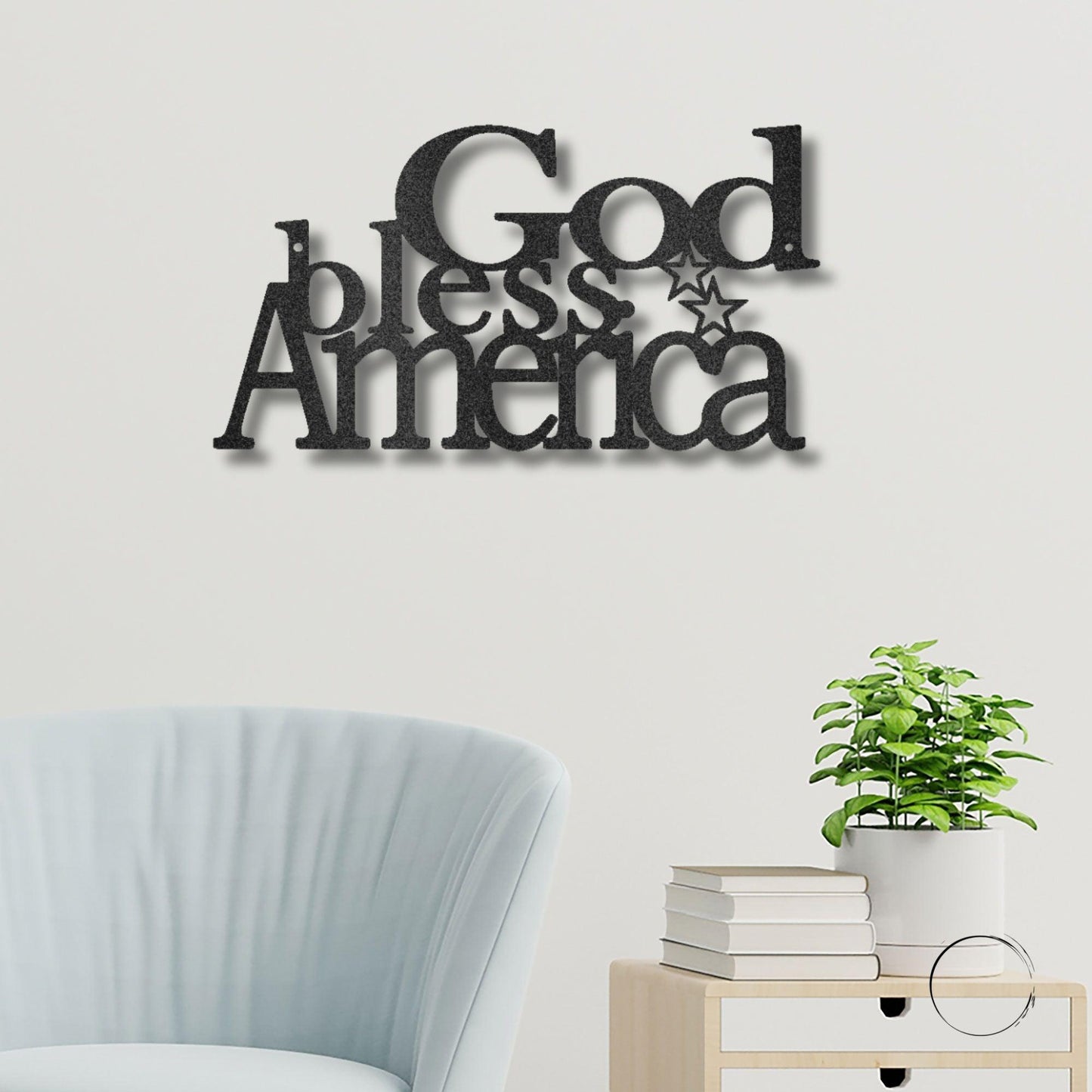 God Bless America Metal Art Wall Sign - Mallard Moon Gift Shop