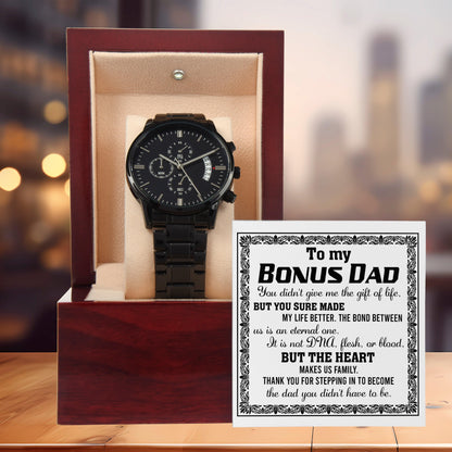 Bonus Dad Chronograph Watch - The Heart Makes Us Family Father's Day, Birthday Gift - Mallard Moon Gift Shop