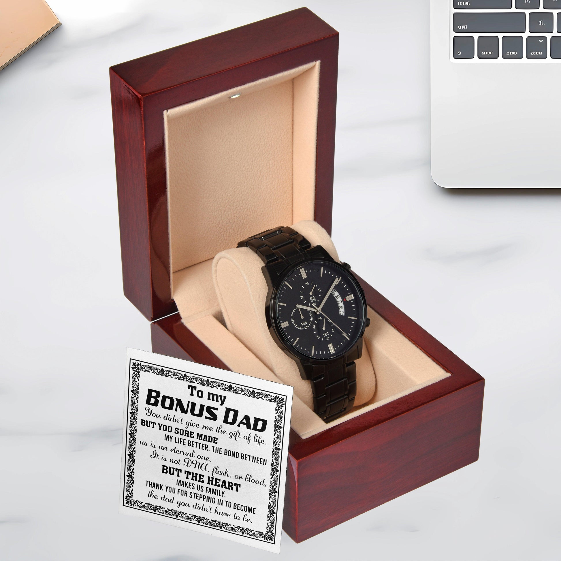 Bonus Dad Chronograph Watch - The Heart Makes Us Family Father's Day, Birthday Gift - Mallard Moon Gift Shop