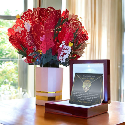 To My Incredible Bonus Mom Thank You for Believing in Me - Love Knot Necklace - Mallard Moon Gift Shop