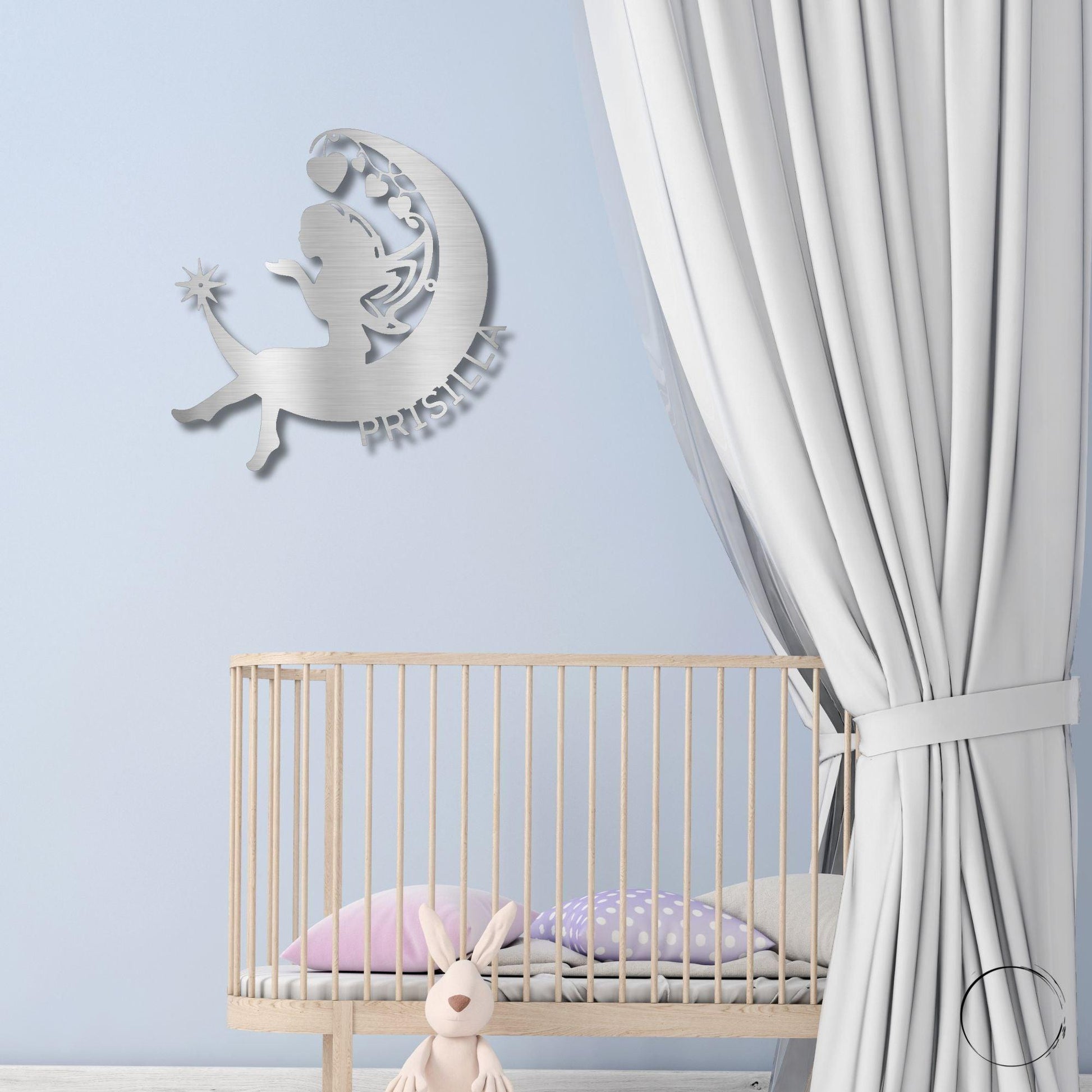 Fairy Moon Custom Name Metal Art Wall Sign - Mallard Moon Gift Shop