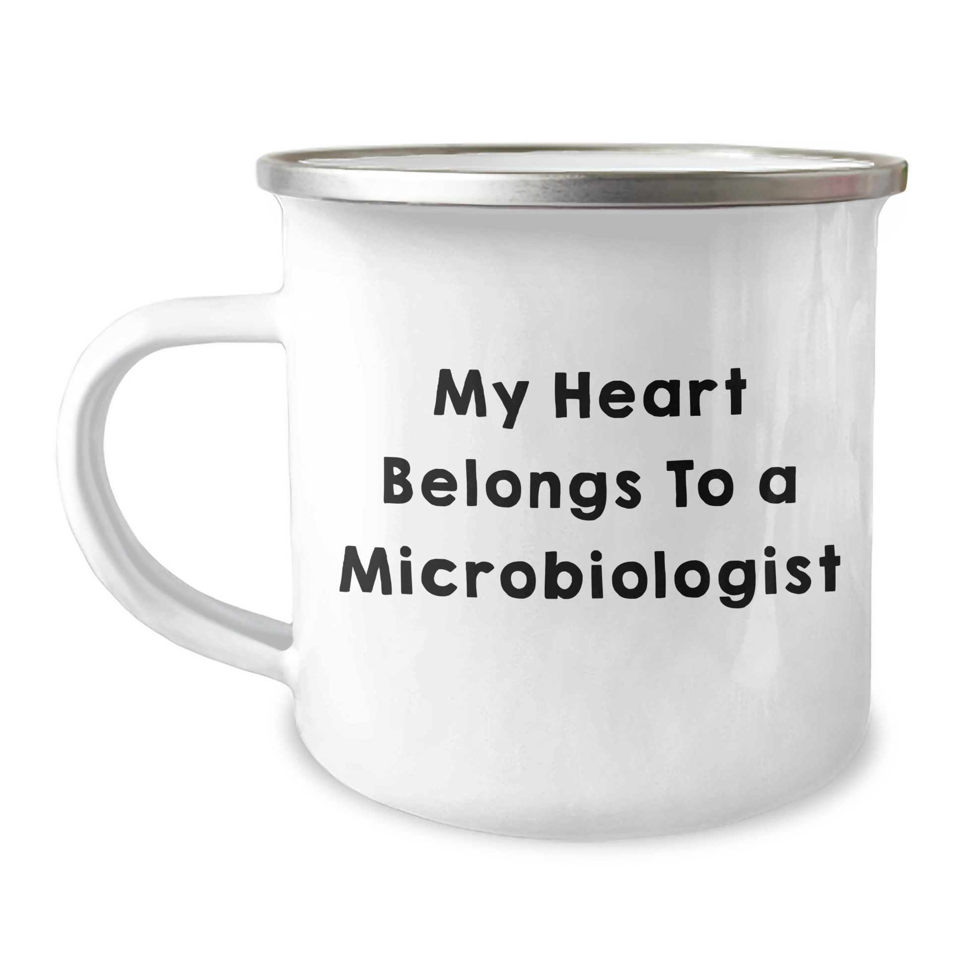 Funny Microbiologist Gifts for Him from Friends to Unique Camping Mug, 'My Heart Belongs To A Microbiologist' Graduation Celebration - Image 1