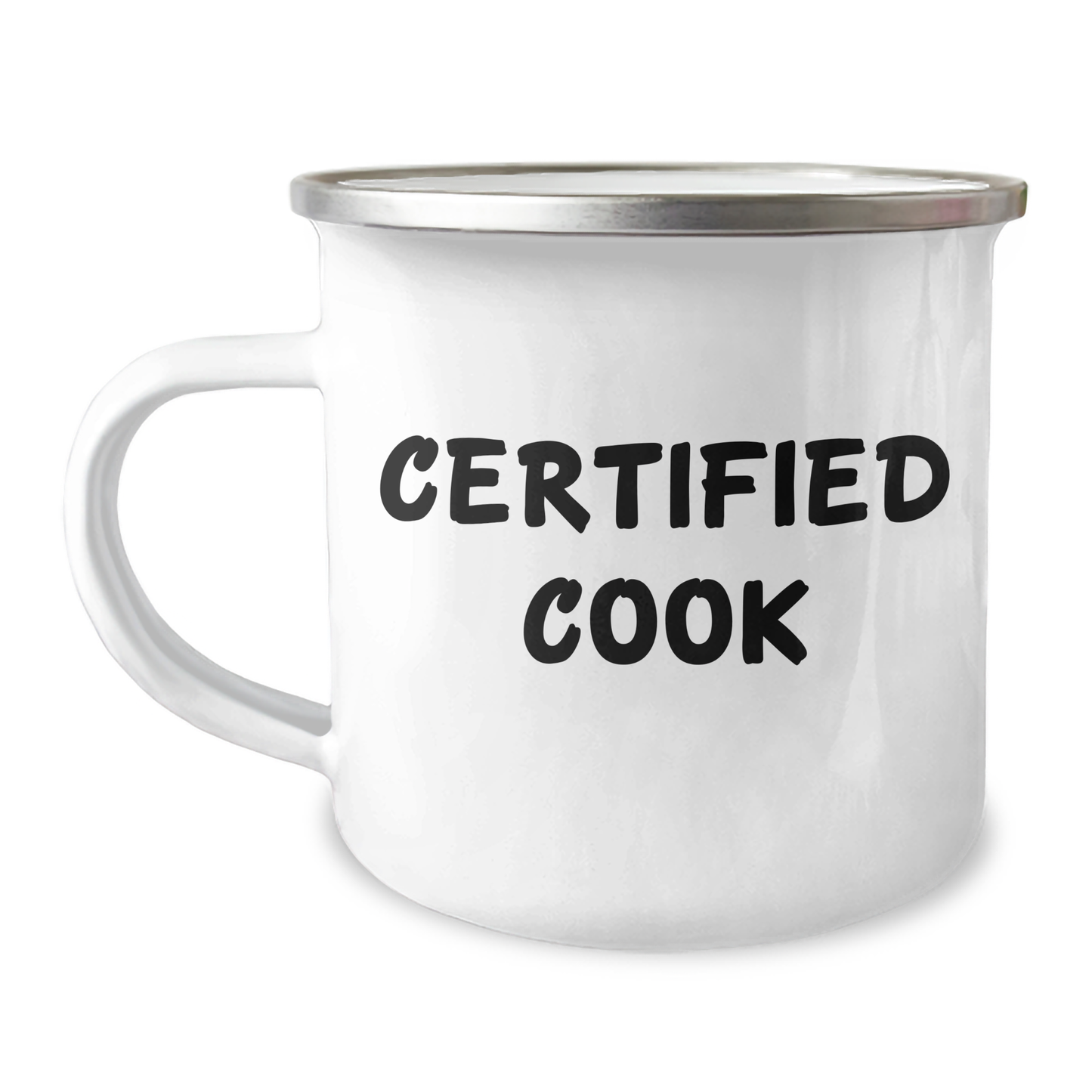 Cooking with Love, Funny Quote, 12 oz Camping Mug for Cooks, Gifts from Friends to Family, Father's Day Unique Gifts - Image 1