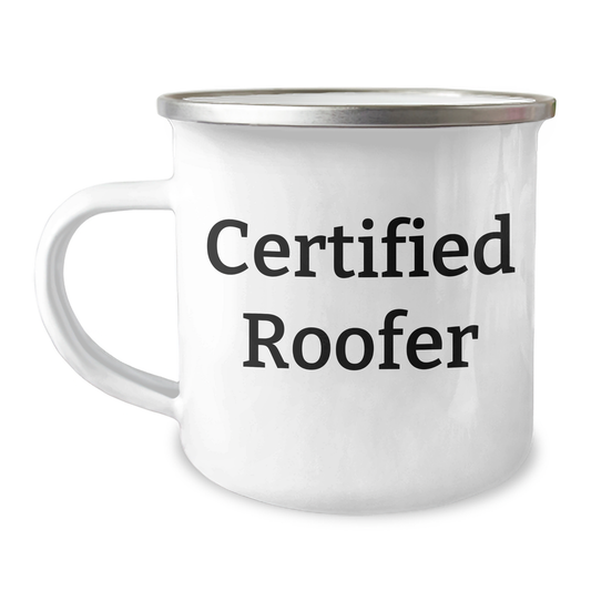 Funny Roofer Gifts from Friends - 'I Fix Leaks' Certified Roofer Camping Mug for Father's Day, Gifts for Roofer, 12 oz Stainless Steel with Enamel Finish - Image 1