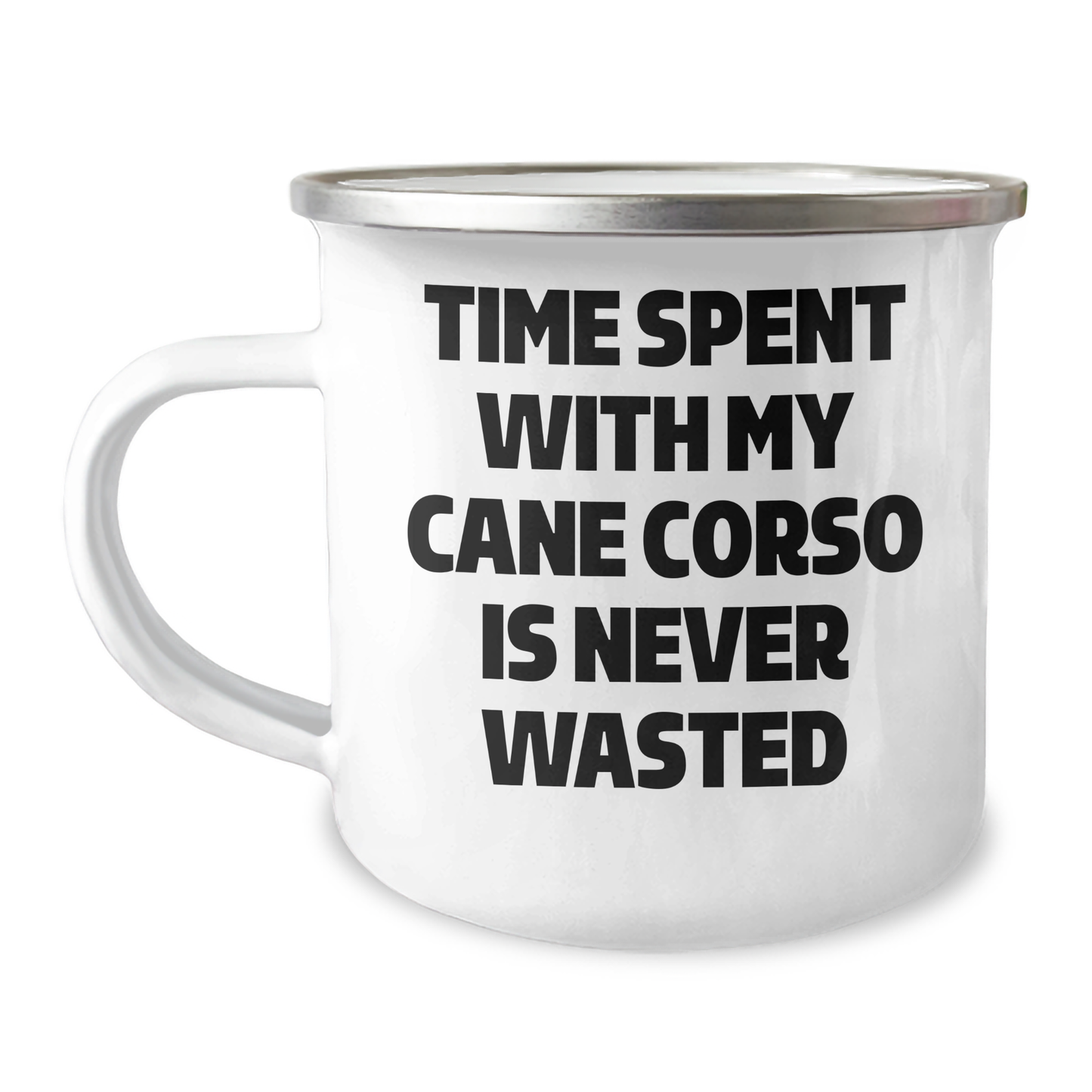 Cane Corso Dog Lovers Gifts from Family, Funny Camping Mugs for Dad, Time Spent with My Cane Corso Is Never Wasted, Unique Father's Day Unique Gifts for Men - Image 1