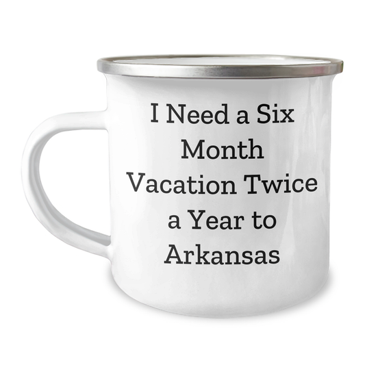 Arkansas Enthusiast Gifts, Funny Quote, 12 oz Camping Mug for Graduation, Gifts from Family to Friends - Image 1