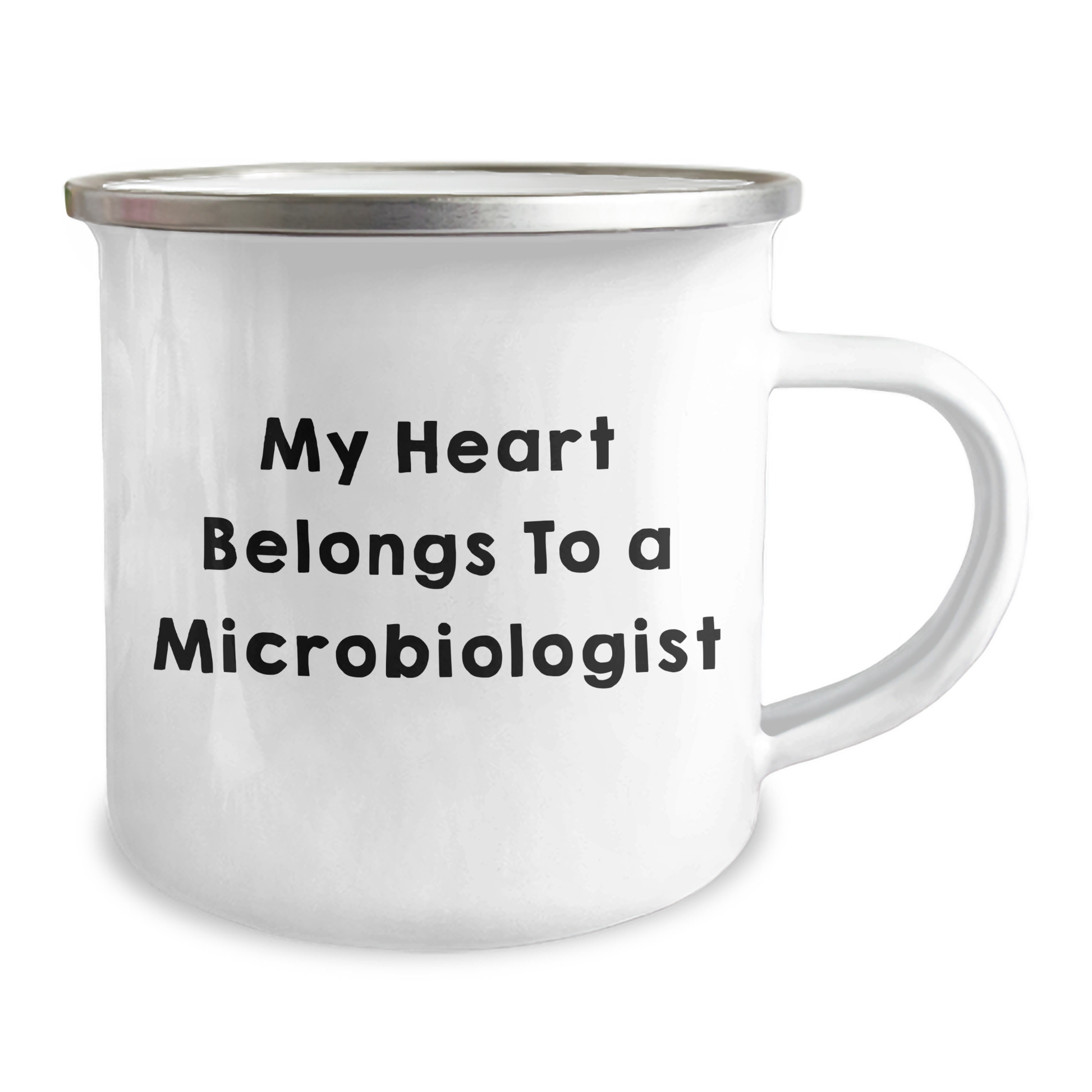 Funny Microbiologist Gifts for Him from Friends to Unique Camping Mug, 'My Heart Belongs To A Microbiologist' Graduation Celebration - Image 2