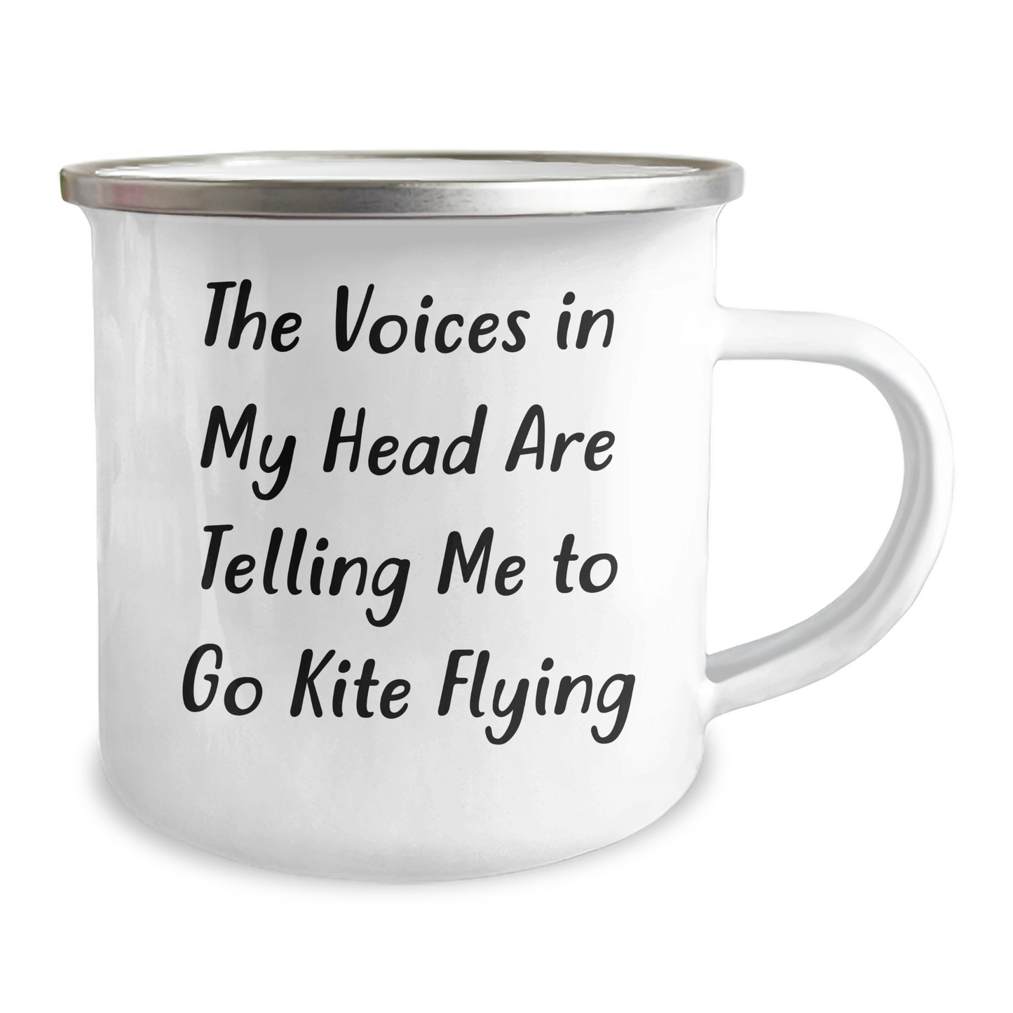 Kite Flying Adventure Camping Mug Gifts for Men from Family, Funny Quote 'The Voices In My Head Are Telling Me To Go Kite Flying' on Father's Day - Image 2