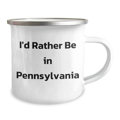 Pennsylvania Gifts for Men from Family - I'd Rather Be In PA Funny Camping Mug - Image 2