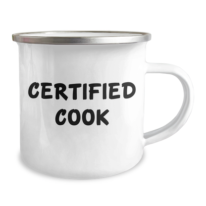 Cooking with Love, Funny Quote, 12 oz Camping Mug for Cooks, Gifts from Friends to Family, Father's Day Unique Gifts - Image 2