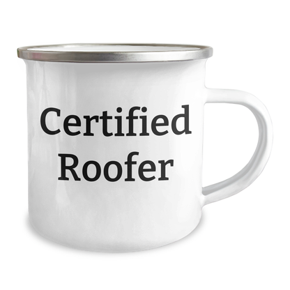 Funny Roofer Gifts from Friends - 'I Fix Leaks' Certified Roofer Camping Mug for Father's Day, Gifts for Roofer, 12 oz Stainless Steel with Enamel Finish - Image 2