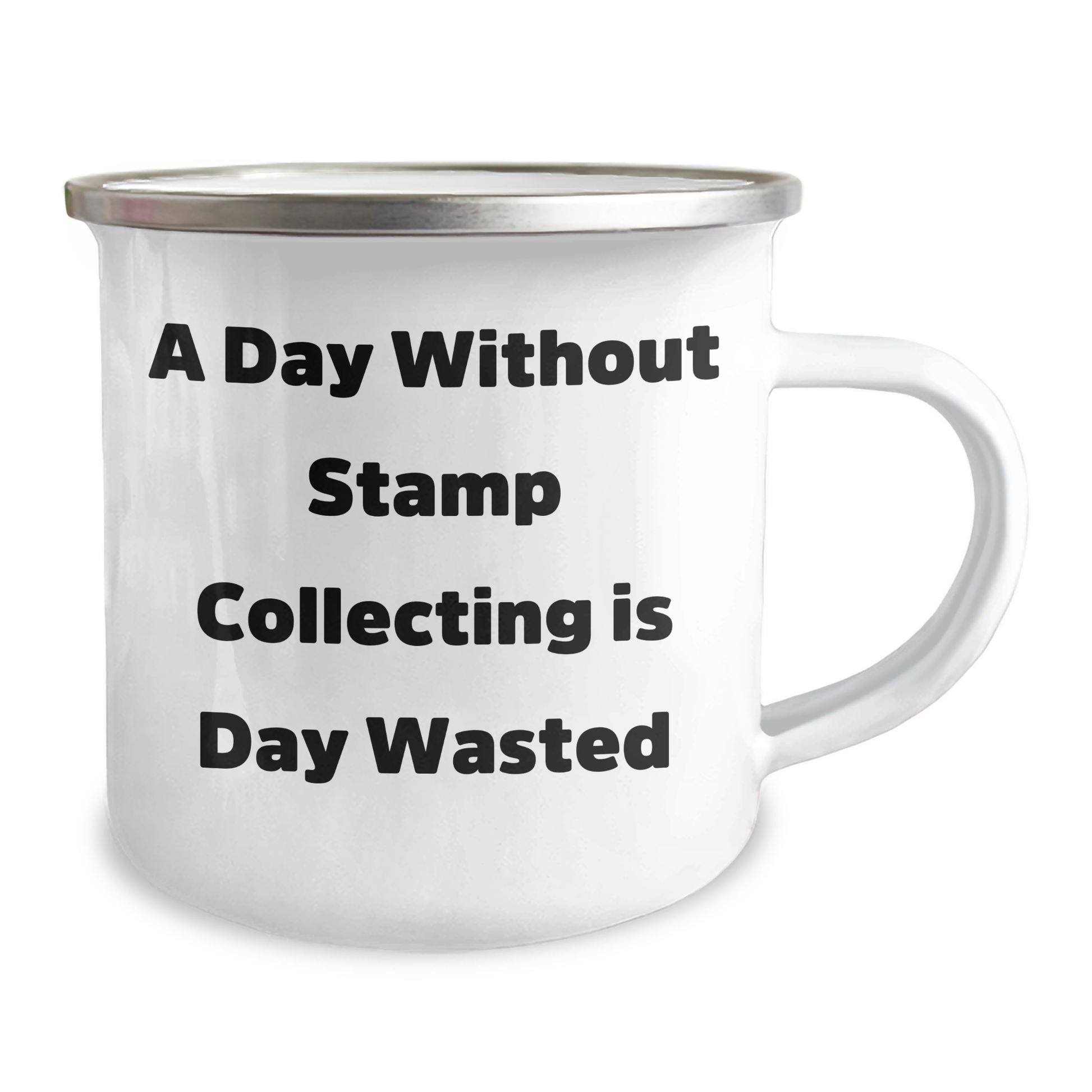 Funny Stamp Collecting Gifts for Men, 'A Day Without Stamp Collecting Is Day Wasted' Camping Mug, Unique Father's Day Unique Gifts from Family, Friends, or Coworkers - Image 2