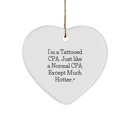 CPA Gifts for Friends, Funny Heart Ornament, Christmas Unique Gifts from Men to Women, Coworkers, Family