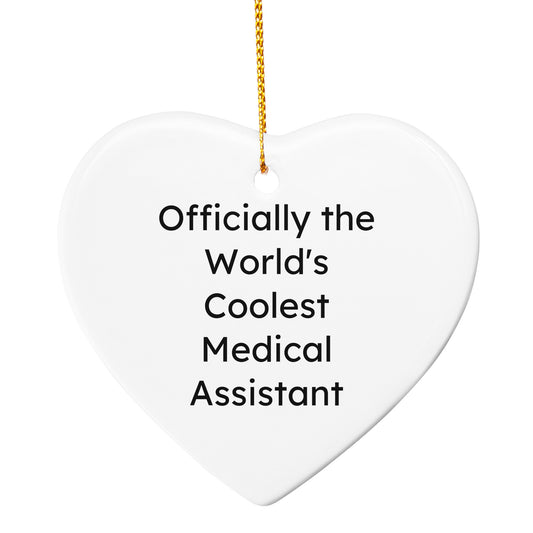 Medical Assistant Heart-shaped Christmas Tree Ornament -World's Coolest Medical Assistant' - Mallard Moon