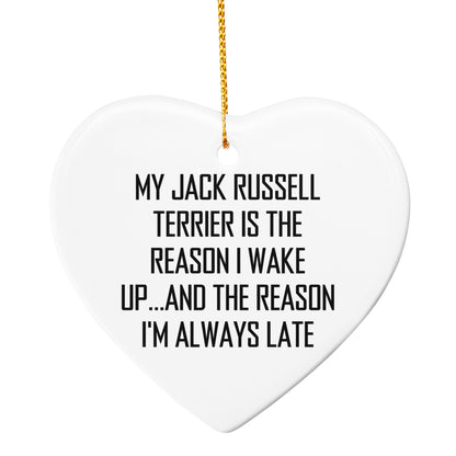 Funny Jack Russell Terrier Dog Gifts from Friends, Christmas Unique Circle Ornaments