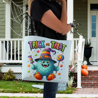Trick or Treat Candy Monster Halloween Tote Bag - Mallard Moon Gift Shop