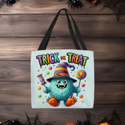 Trick or Treat Candy Monster Halloween Tote Bag - Mallard Moon Gift Shop