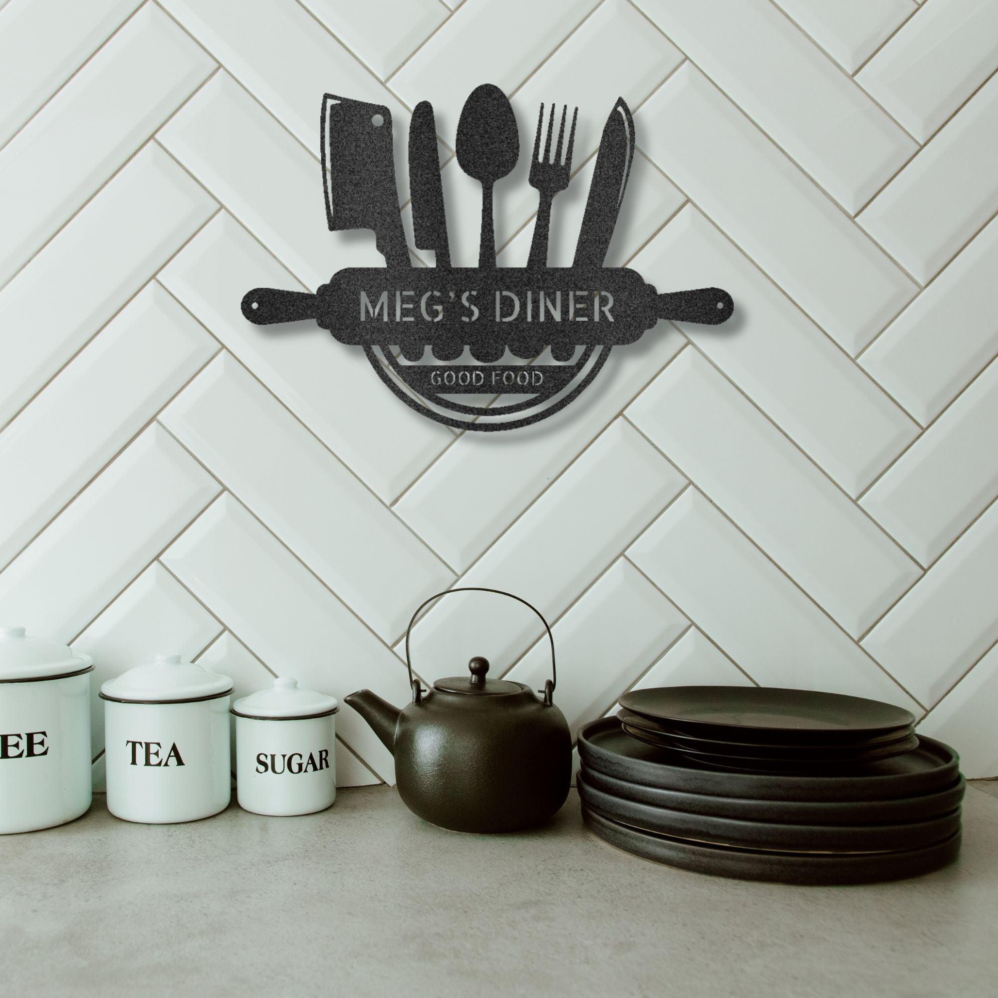 Personalized Kitchen Diner Indoor Outdoor Steel Wall Sign - Mallard Moon Gift Shop