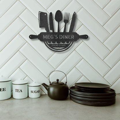 Personalized Kitchen Diner Indoor Outdoor Steel Wall Sign - Mallard Moon Gift Shop