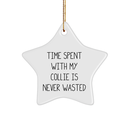 Collie Dog Lovers Christmas Star Ornament, Gifts from Family to Friends, Unique Time Spent with My Collie